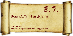 Bognár Tarján névjegykártya
